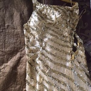 Gold sequined formal dress